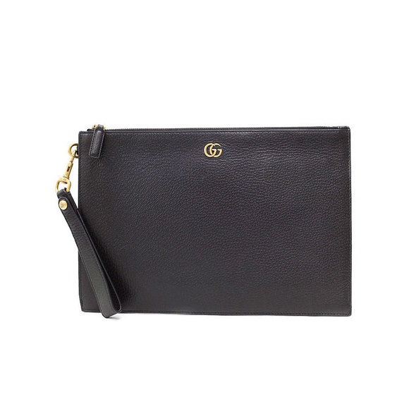 Gucci Clutch Leather Bag Marmont GG Pouch - Picture 1 of 8